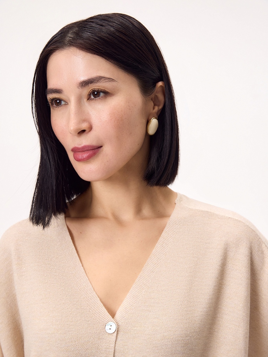 Кардиган из вискозной пряжи с люрексом