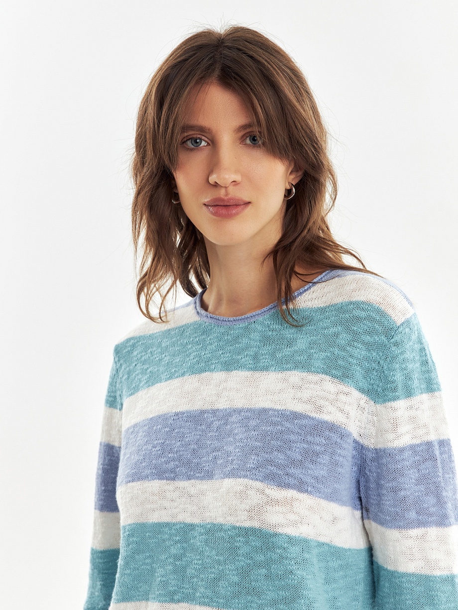 Джемпер из хлопка с эффектом гладкой пряжи