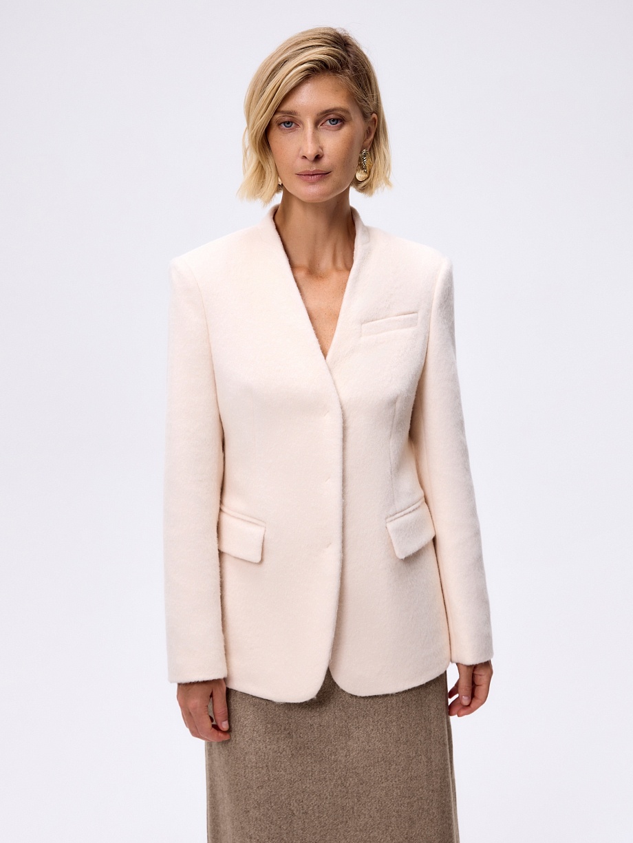 Жакет из премиальной шерстяной ткани с альпака