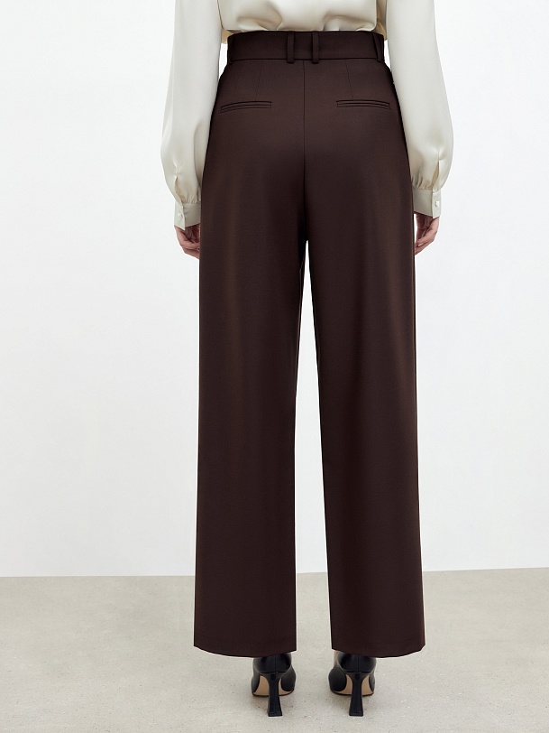 Широкие брюки из костюмной ткани с шерстью