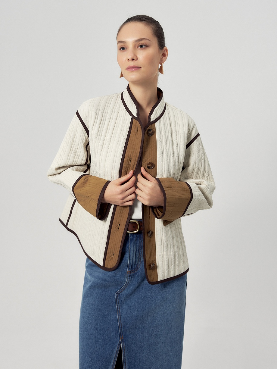 Прямой стеганый жакет