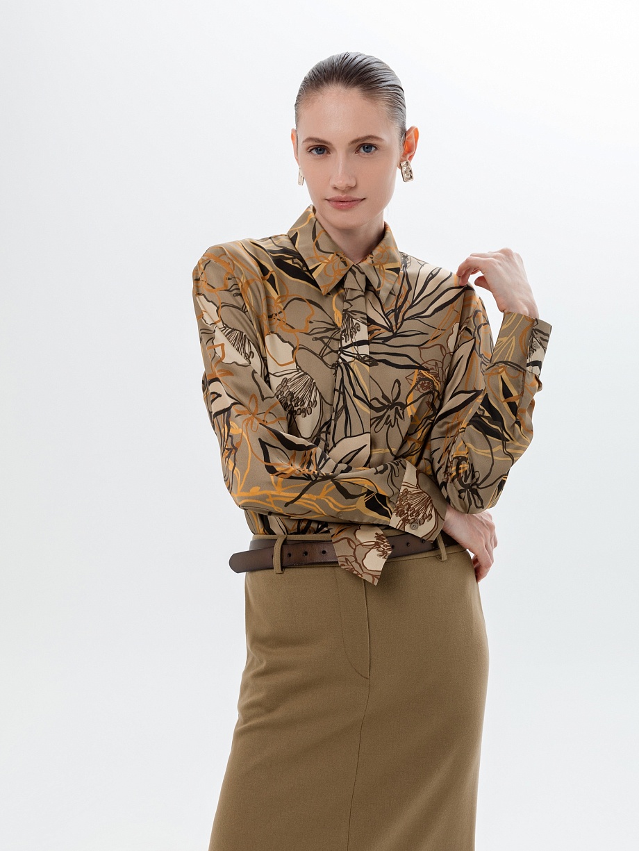 Свободная блуза с цветочным принтом