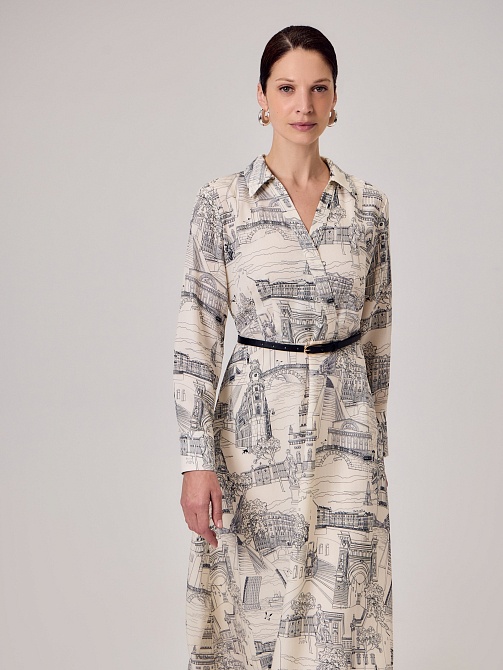 Платье из 100% тенселя с петербургским принтом