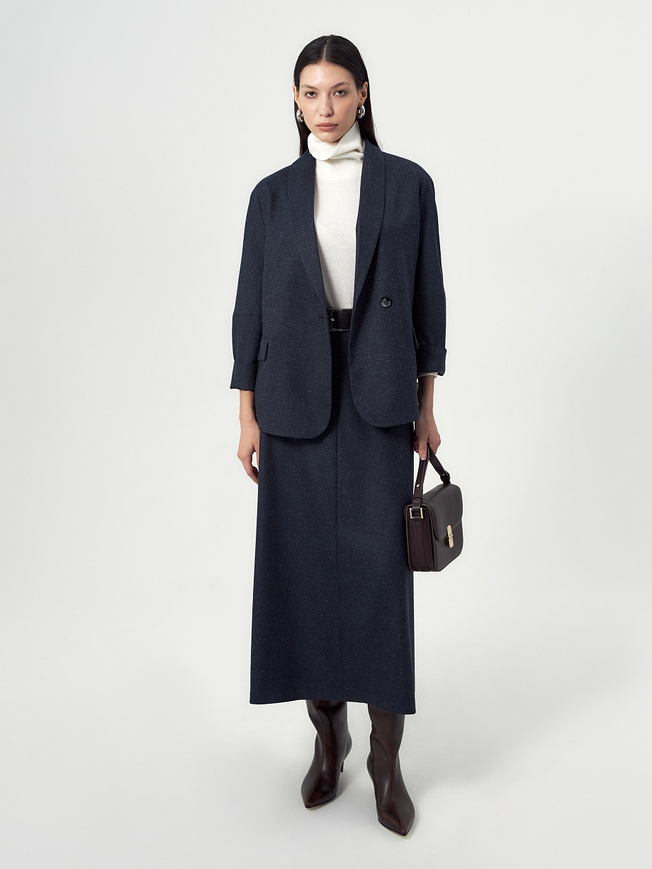 Жакет из костюмной ткани с укороченными рукавами