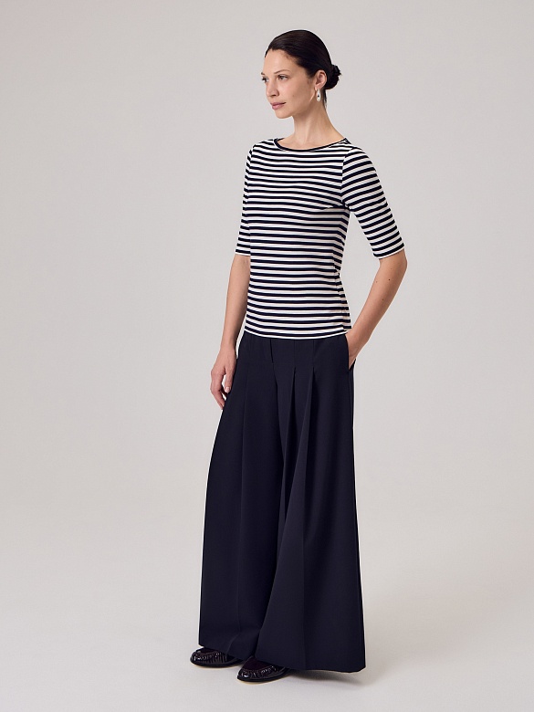 Брюки-палаццо из костюмной ткани с вискозой POMPA арт.3111410se1064