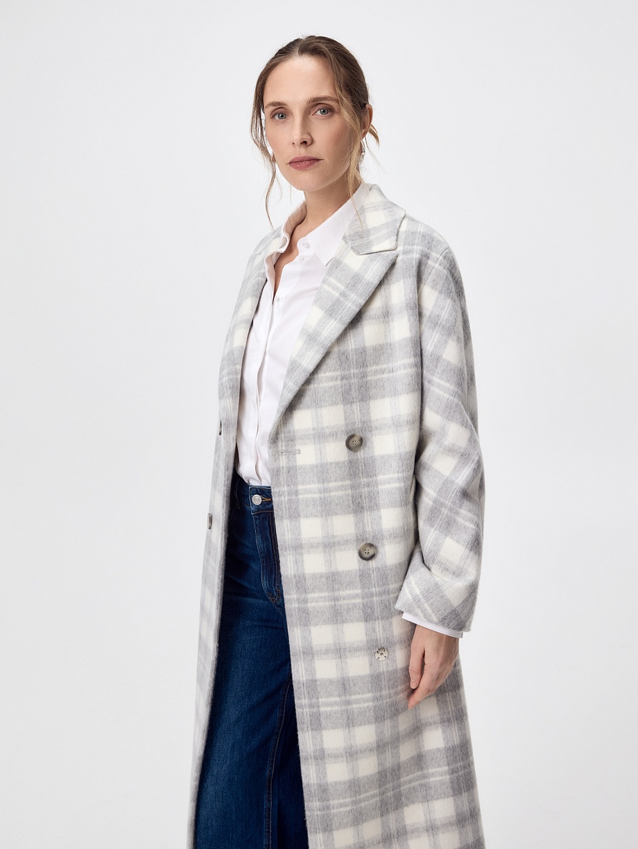 Пальто из шерсти с мембраной и съёмным капюшоном