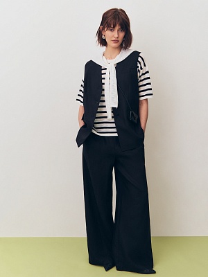 Брюки на эластичном поясе из 100% льна