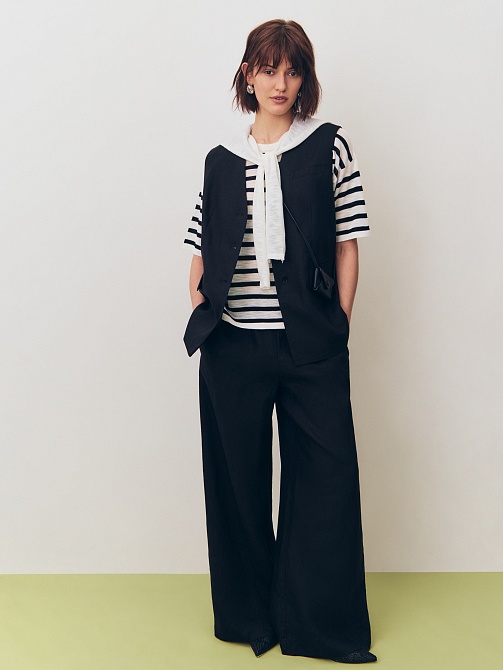 Брюки на эластичном поясе из 100% льна