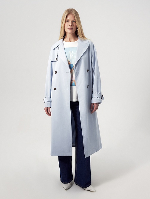 Непромокаемый тренч прямого силуэта