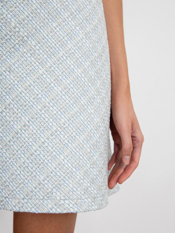 Короткая юбка-трапеция в клетку