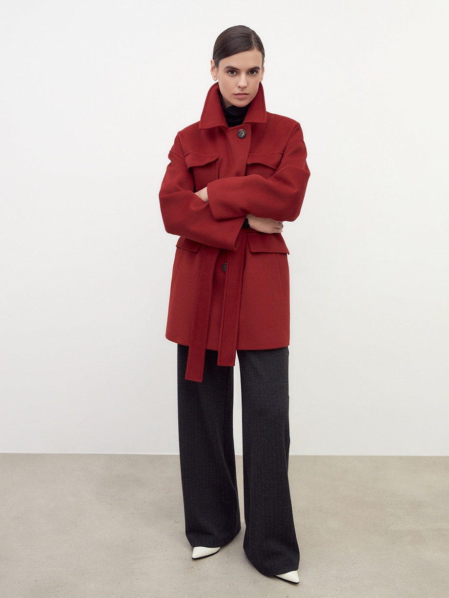 Шерстяное полупальто с мембраной