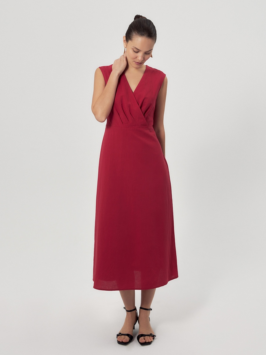 Вечернее платье из хлопка и льна