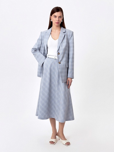 Юбка трапеция из костюмной ткани  POMPA