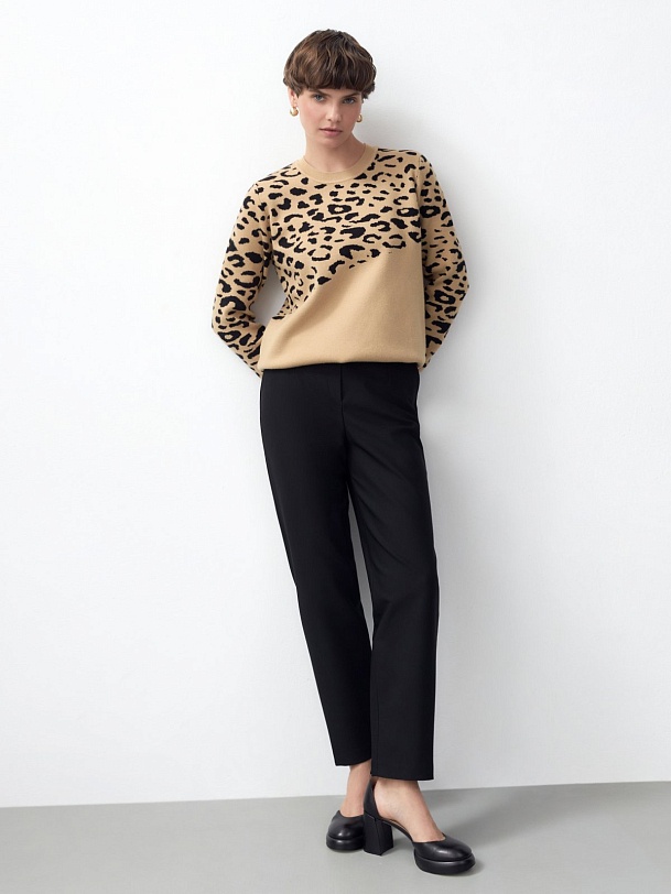 Укороченные брюки из костюмной ткани