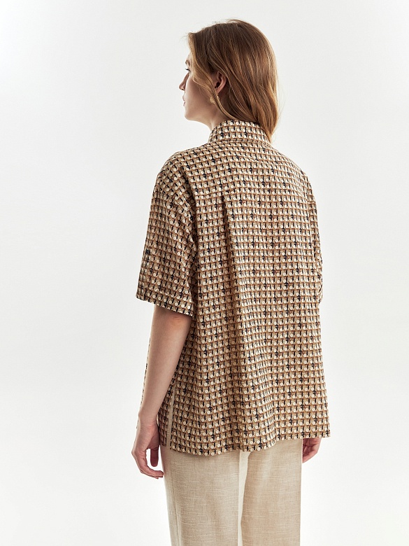 Свободная блузка на пуговицах из 100% хлопка POMPA арт.4149290sw0990
