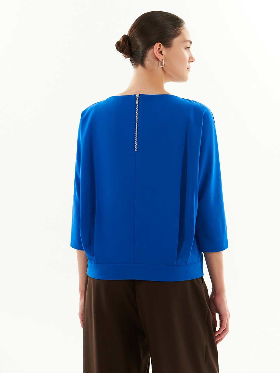 Блуза прямого силуэта с рукавом кимоно