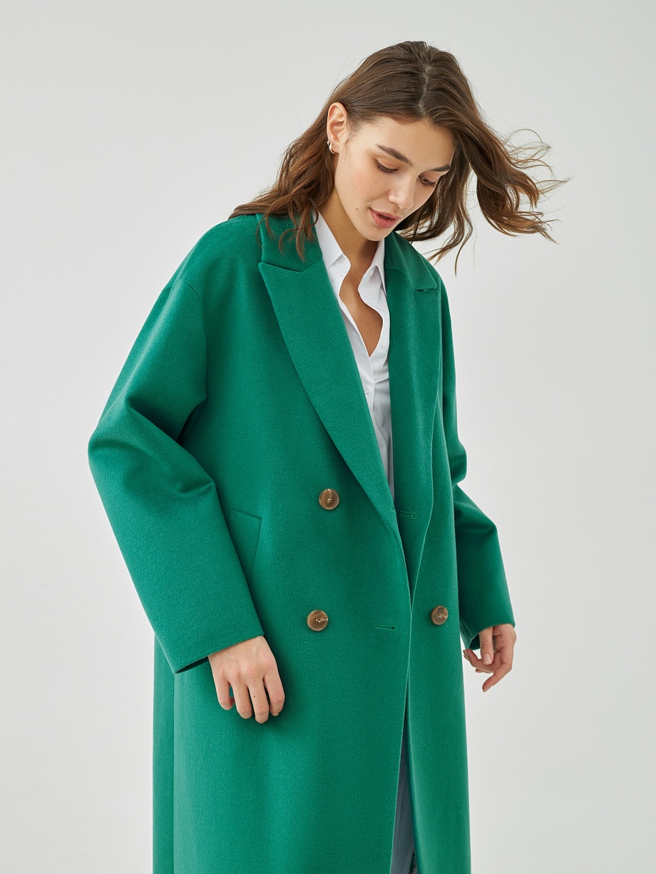 Шерстяное демисезонное пальто с мембраной