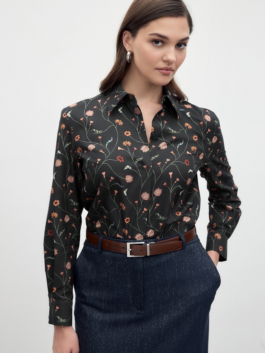 Прямая блуза из 100% хлопка