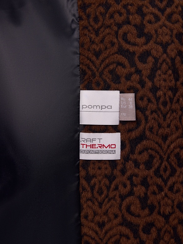 Полупальто из шерсти Альпака Бэби Сури с мембраной и утеплённой спинкой POMPA арт.1024983p90090