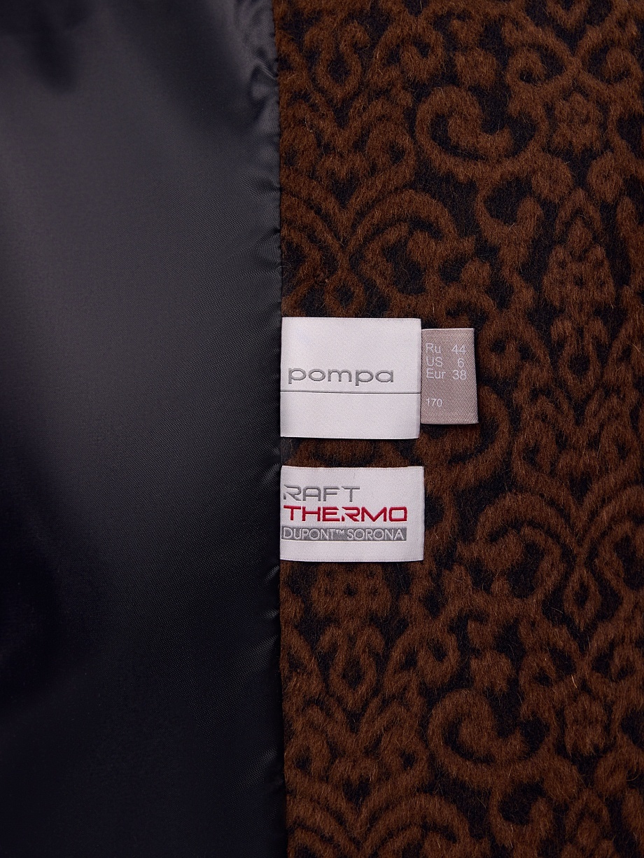 Полупальто из шерсти Альпака Бэби Сури с мембраной и утеплённой спинкой