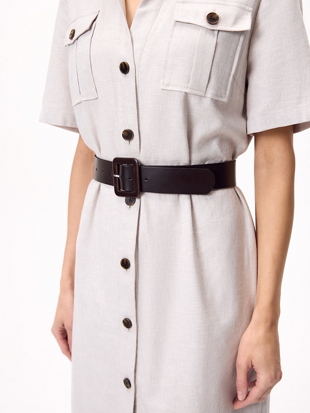 Платье сафари из хлопка и льна