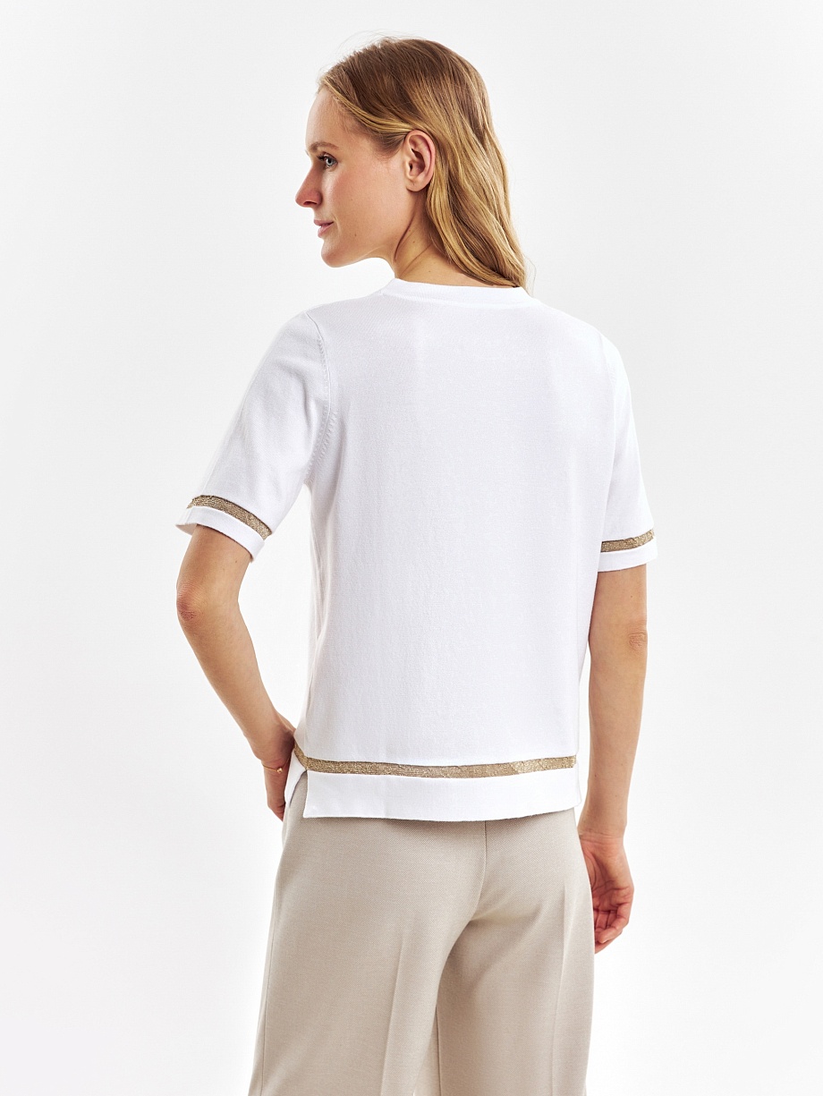 Джемпер с коротким рукавом из вискозного трикотажа