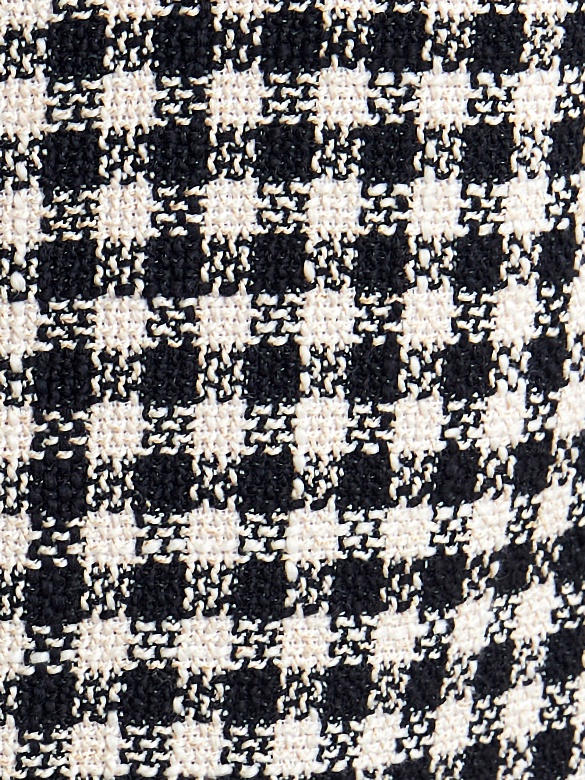 Укороченный жакет из чёрно-белой твидовой ткани POMPA арт.3100311uf0298