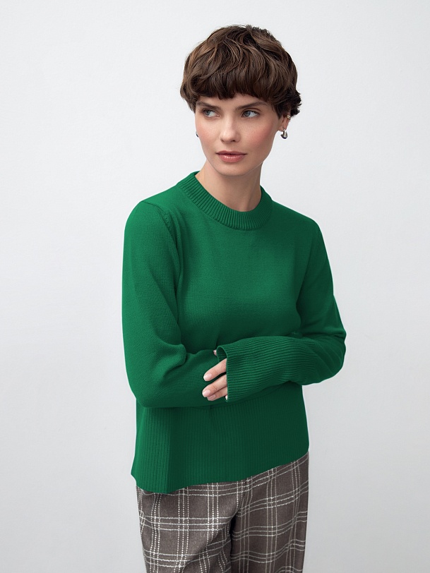 Вязаный джемпер с удлиненными манжетами