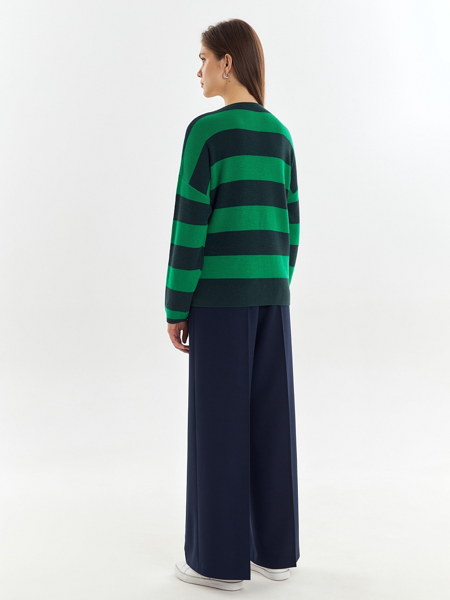 Джемпер из вискозы и хлопка в полоску