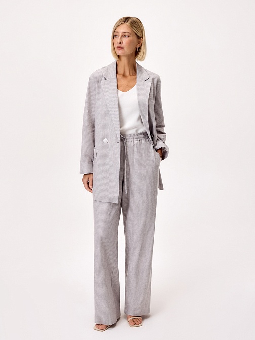 Летние брюки из хлопка и льна