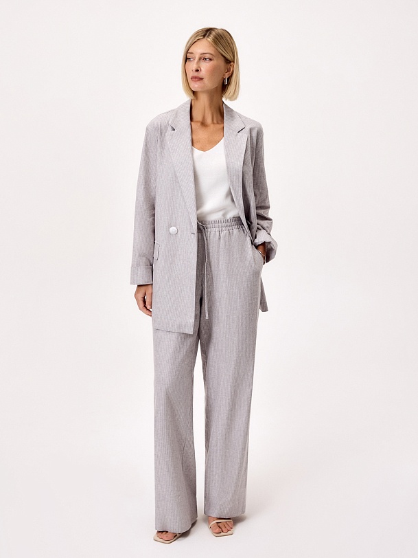 Летние брюки из хлопка и льна