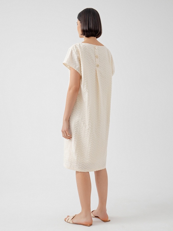 Платье-кокон из фактурной хлопковой ткани POMPA арт.4136760sb0603