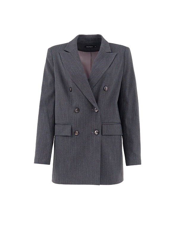 Двубортный жакет прямого силуэта