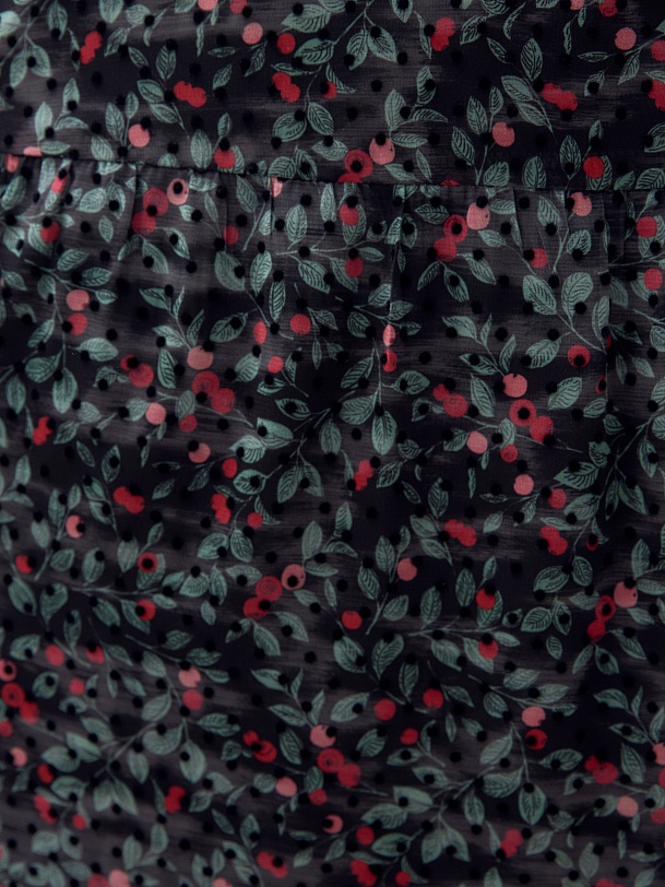 Платье миди с растительным принтом