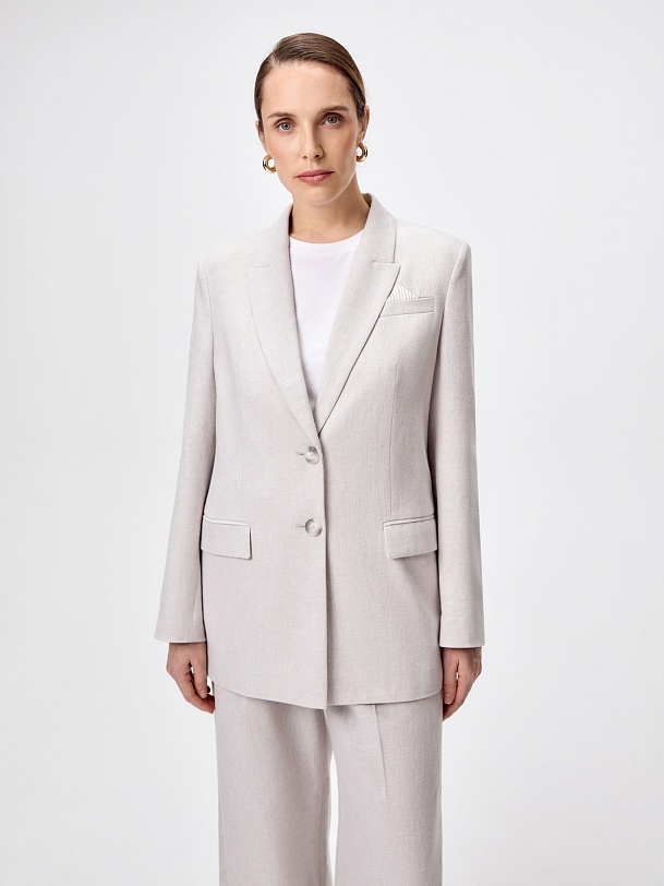 Жакет из хлопка и льна