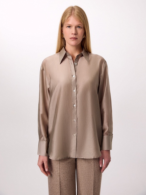 Блуза из лиоцелла и шелка POMPA