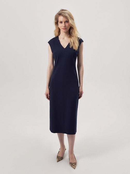 Трикотажное приталенное платье из хлопка