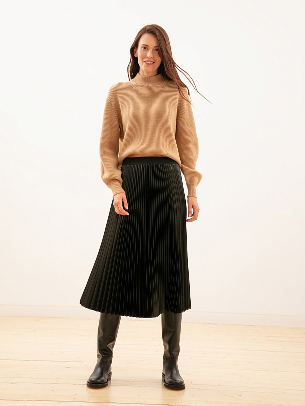 Плиссированная юбка-трапеция