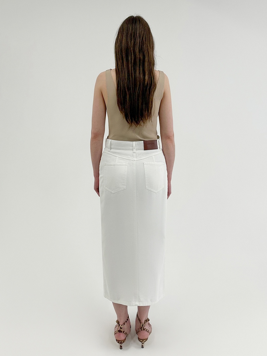 Прямая джинсовая юбка из 100% хлопка