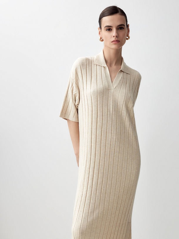 Платье-поло из вискозного трикотажа