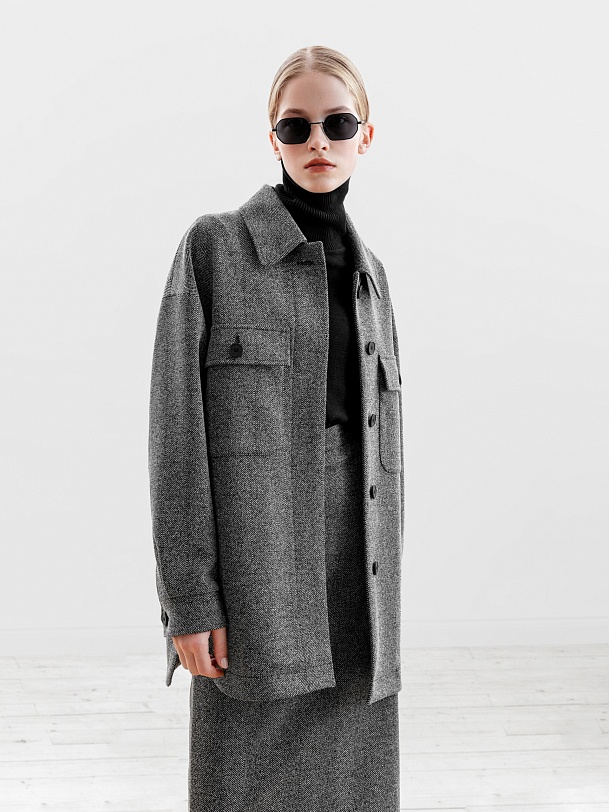 Жакет-рубашка прямая