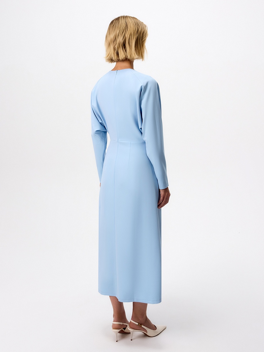 Платье макси из костюмной ткани