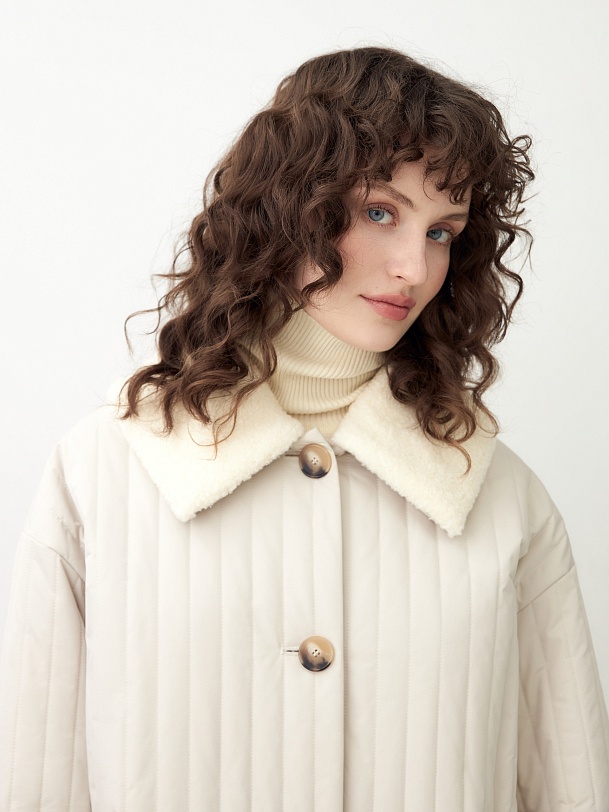 Пальто зимнее стеганое с мембраной