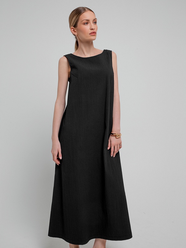 Хлопковое платье из фактурной ткани
