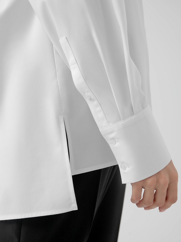 Блузка белая с длинными рукавами свободного силуэта POMPA арт.3148180cs0301
