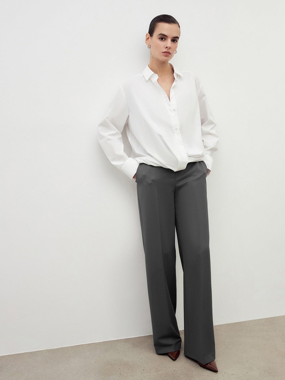 Рубашка из хлопка с частичной застёжкой