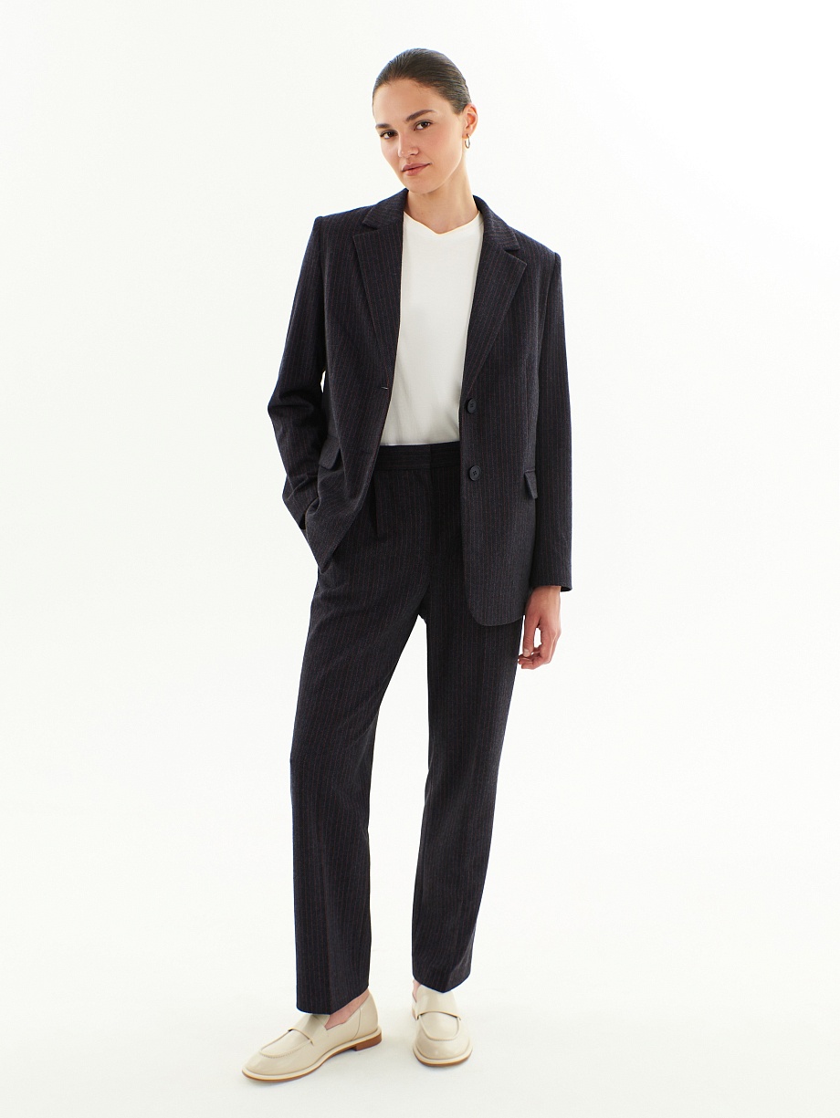 Прямые трикотажные брюки в полоску