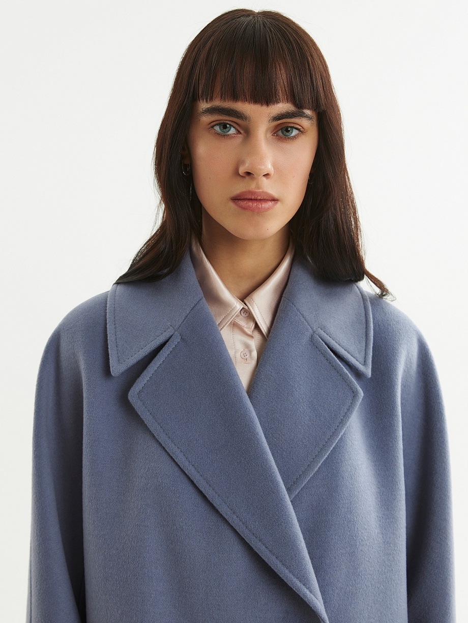 Укороченное шерстяное пальто с мембраной