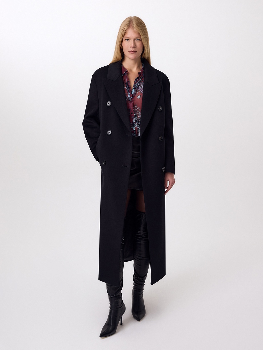 Пальто из шерсти с мембраной и утеплённой спинкой