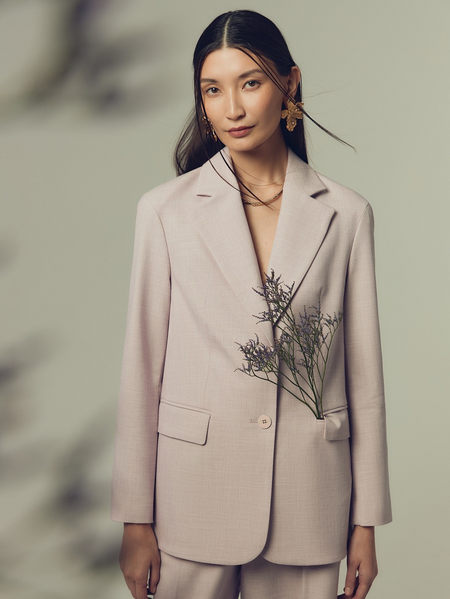 Прямой жакет из костюмной ткани